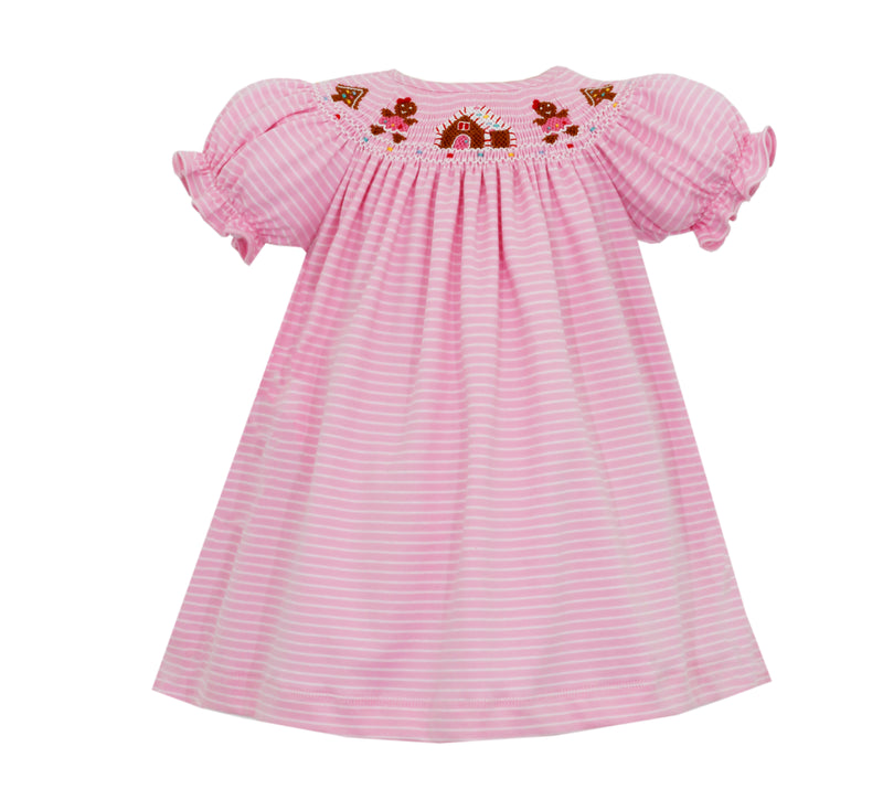 Girls Smocked Gingerbread Dress