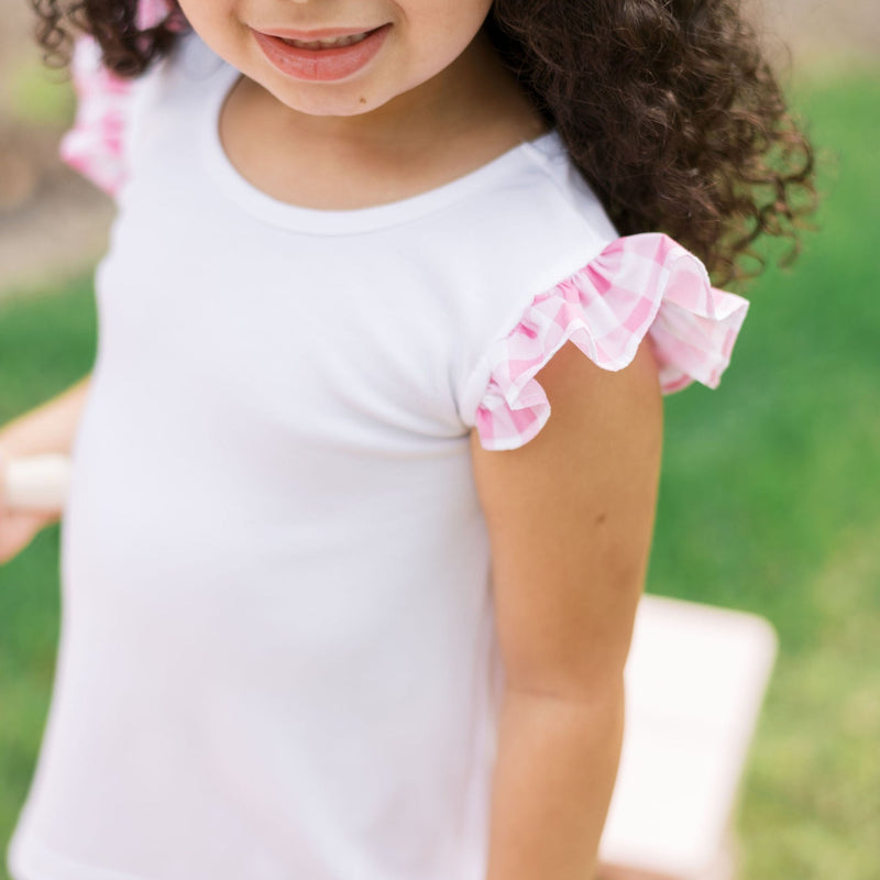 Pink Check Angel Short Set